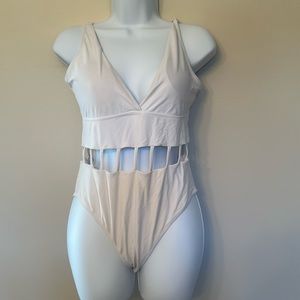 One piece white swimsuit